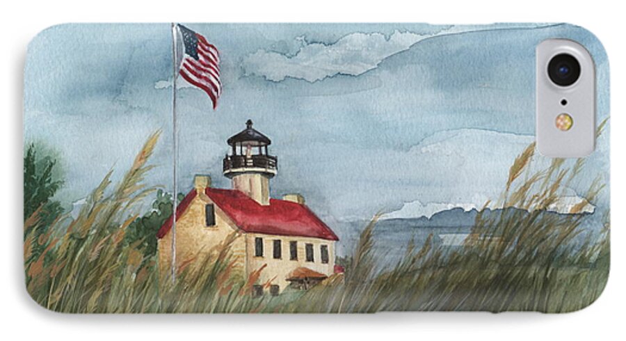 East Point Lighthouse iPhone 8 Case featuring the painting East Point Lighthouse by Nancy Patterson