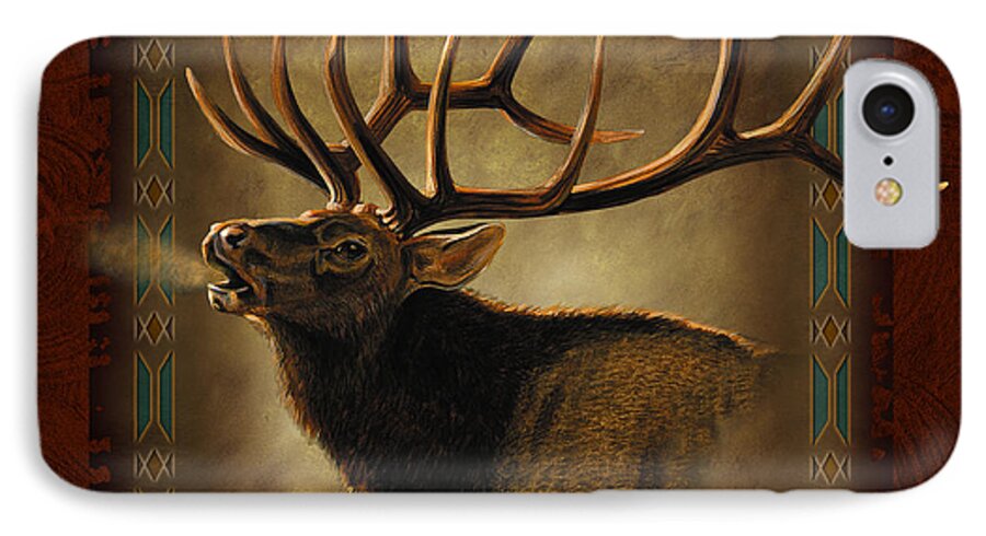 Wildlife iPhone 8 Case featuring the painting Elk Lodge by JQ Licensing
