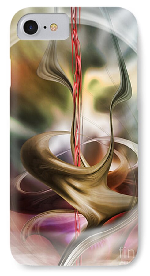 Floating iPhone 8 Case featuring the digital art Embrace in pastel by Johnny Hildingsson