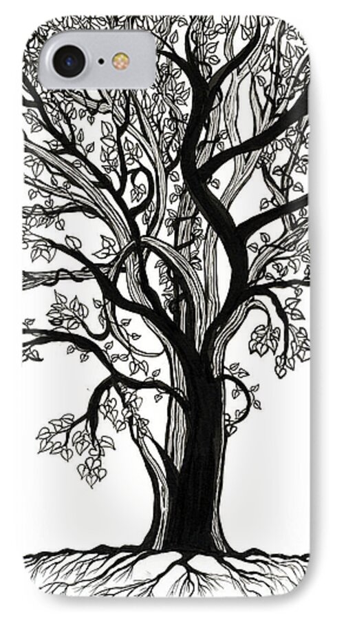 Trees iPhone 8 Case featuring the drawing Entangled by Danielle Scott
