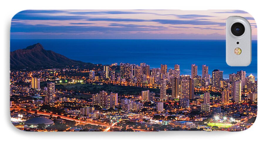 Honolulu iPhone 8 Case featuring the photograph Evening in Honolulu by Jason Chu