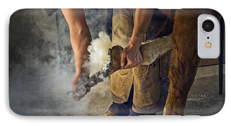 Visit Of Farrier iPhone 8 Case featuring the photograph Farrier Visit - 365-46 by Inge Riis McDonald