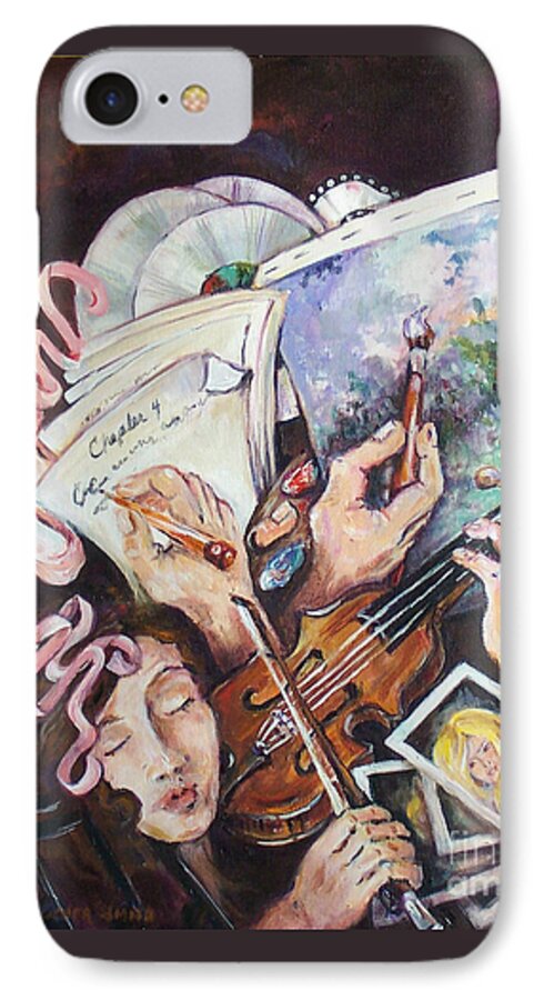 Music iPhone 8 Case featuring the painting Festival by Deborah Smith