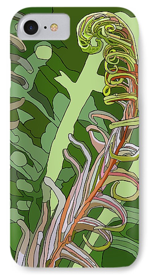 Fiddlehead iPhone 8 Case featuring the painting Fiddlehead by Jamie Downs