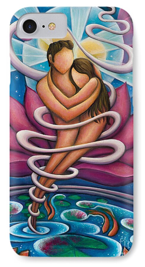 Love iPhone 8 Case featuring the painting Flowing and Growing in the Arms of Love by Tiffany Davis-Rustam