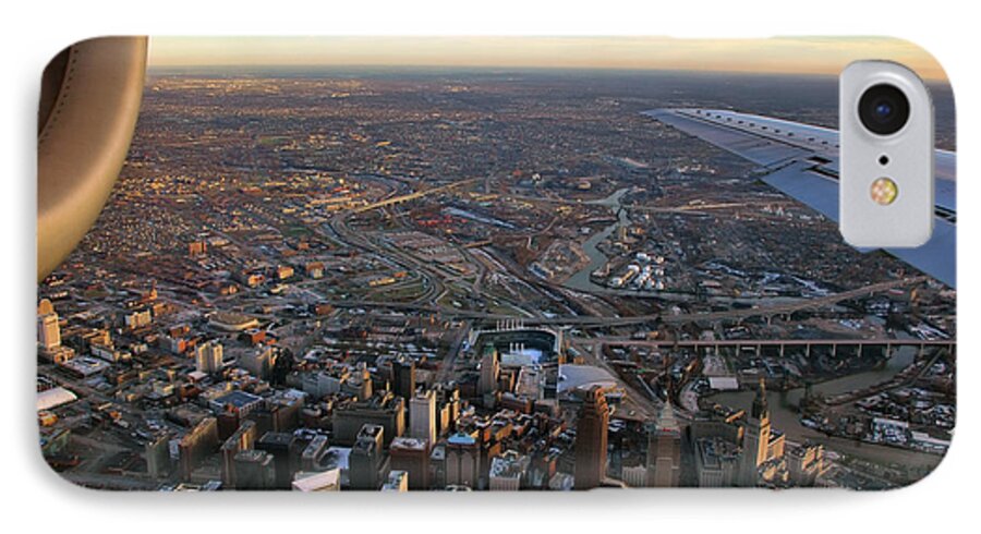 Cincinnati iPhone 8 Case featuring the photograph Flying over Cincinnati by Joann Vitali