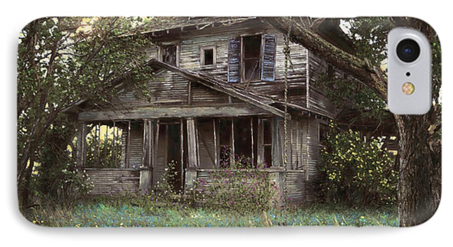 Old House iPhone 8 Case featuring the painting Forget-Me-Not by Doug Kreuger