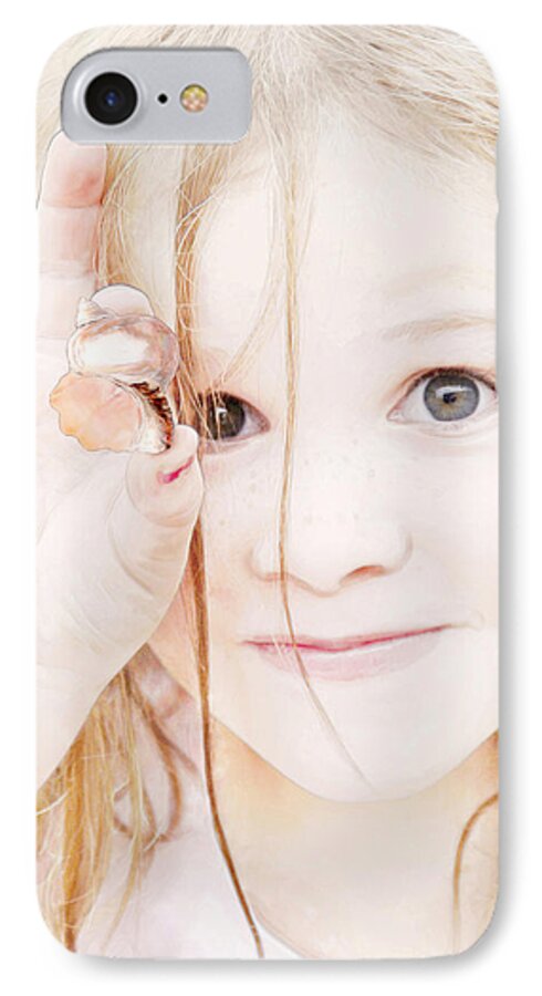 Girl iPhone 8 Case featuring the photograph Found a Seashell by Frances Miller