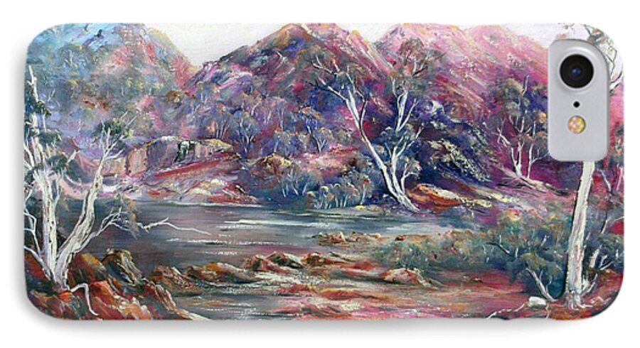 Fountain Springs iPhone 8 Case featuring the painting Fountain Springs Outback Australia by Ryn Shell