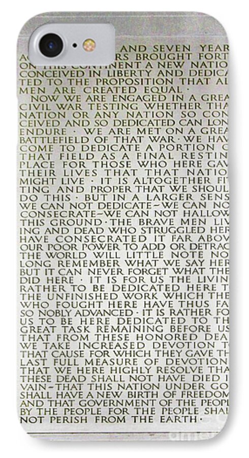 Gettysburg Address iPhone 8 Case featuring the photograph Four Score and Seven Years...... by Allen Beatty