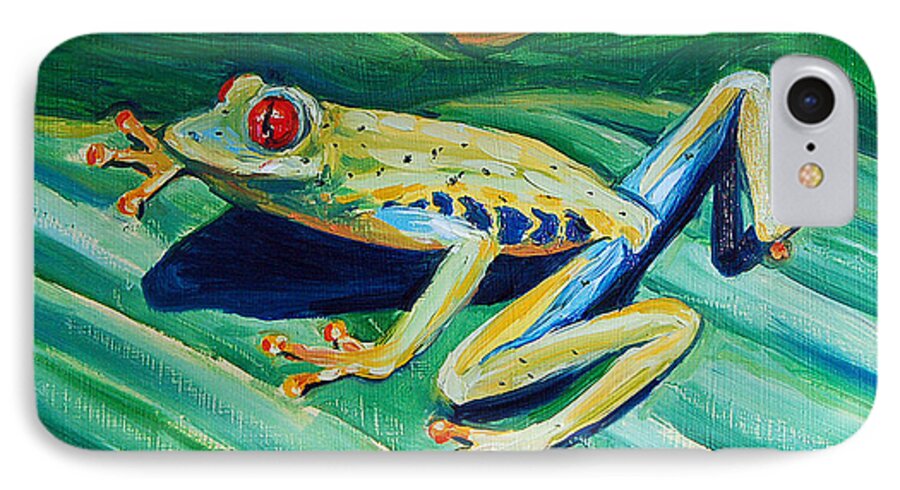 Rare iPhone 8 Case featuring the painting Frog by Lynne Haines