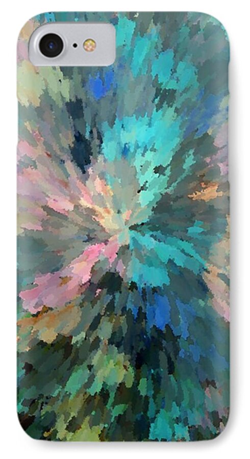 Abstract iPhone 8 Case featuring the digital art Garden Impressions by Florene Welebny