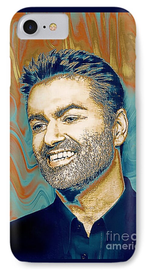 Pop Singer iPhone 8 Case featuring the painting George Michael - Tribute by Ian Gledhill