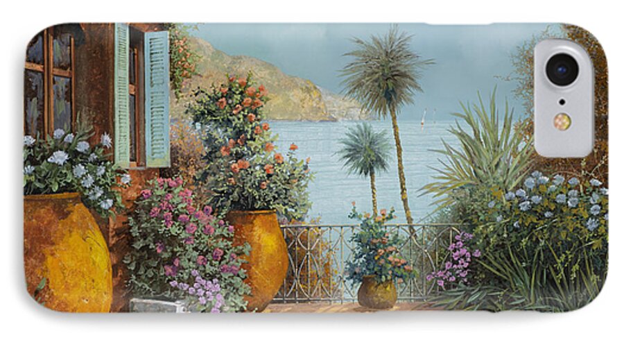 Seascape iPhone 8 Case featuring the painting Gli Otri Sul Terrazzo by Guido Borelli
