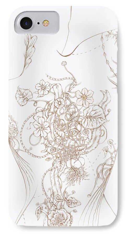  iPhone 8 Case featuring the drawing Grace by Karen Robey