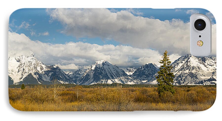 Tetons iPhone 8 Case featuring the photograph Grand Tetons by Mike Evangelist