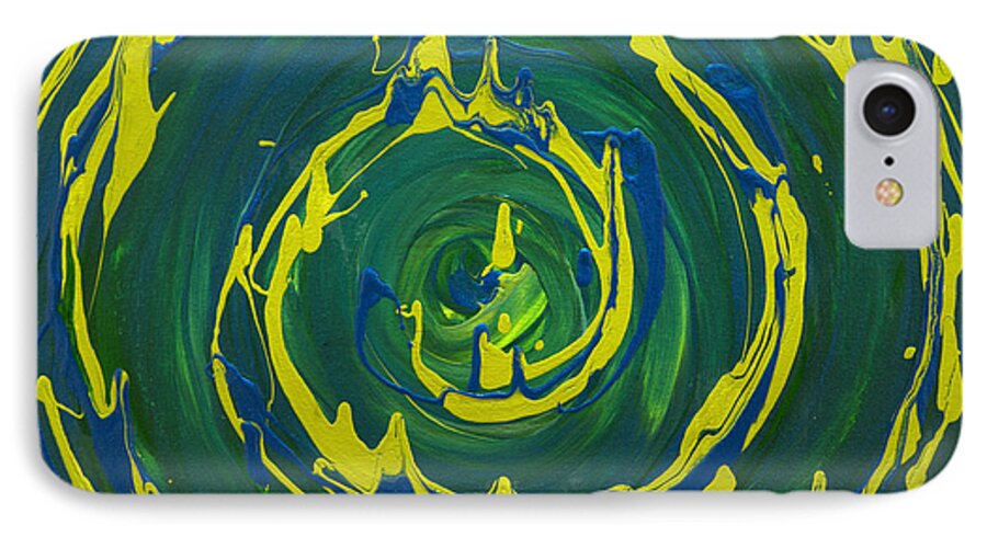 Swirl iPhone 8 Case featuring the painting Guacamole Swirl by Preethi Mathialagan