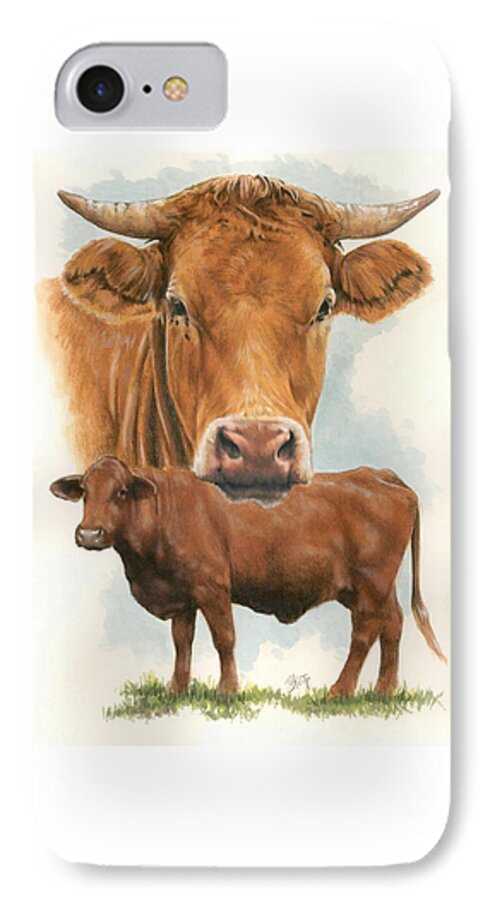 Cow iPhone 8 Case featuring the mixed media Guernsey by Barbara Keith