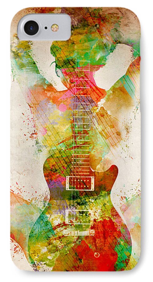 Guitar iPhone 8 Case featuring the digital art Guitar Siren by Nikki Smith