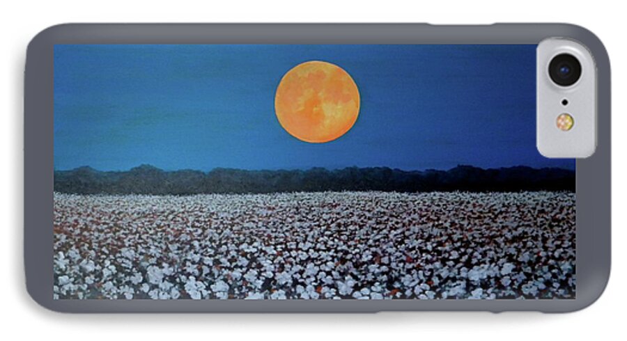 Cotton iPhone 8 Case featuring the painting Harvest Moon by Jeanette Jarmon