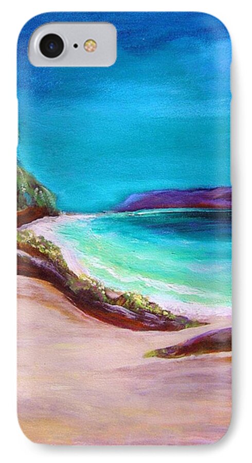 Beach iPhone 8 Case featuring the painting Hawaiin blue by Patricia Piffath