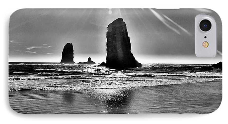The Needles-cannon Beach iPhone 8 Case featuring the photograph Heavenly Light by Scott Cameron
