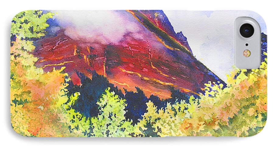 Mountain iPhone 8 Case featuring the painting Heights of Glacier Park by Karen Stark