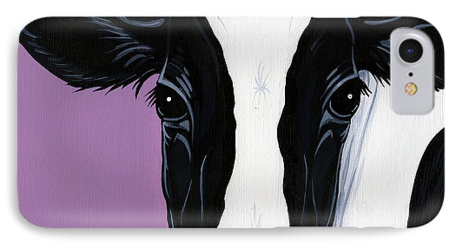 Cow iPhone 8 Case featuring the painting Holstein by Leanne Wilkes