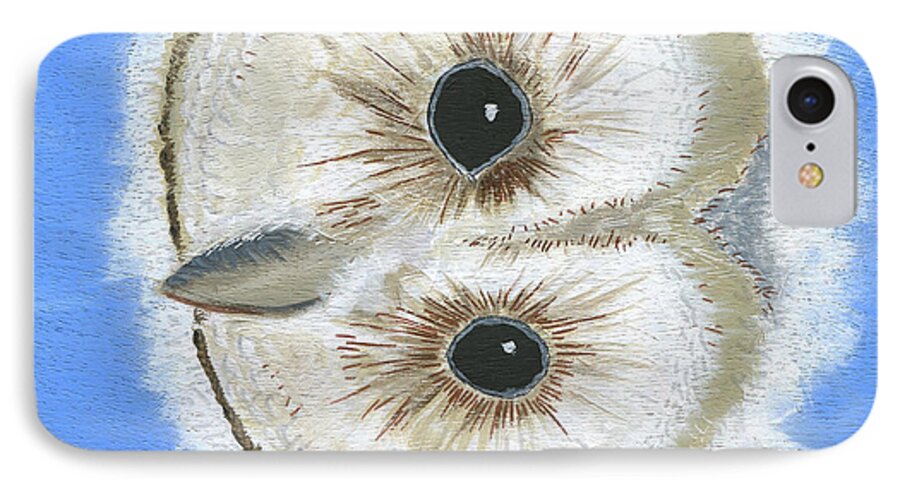 Baby Barn Owl iPhone 8 Case featuring the painting Hoo Me by Jaime Haney