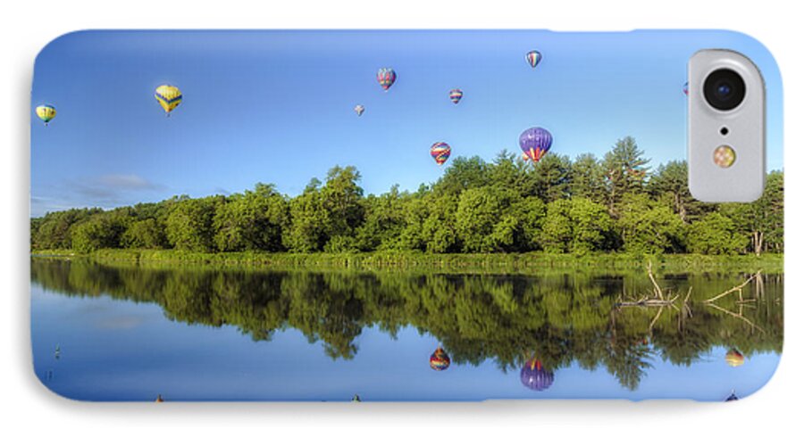 Jericho Hills Photography iPhone 8 Case featuring the photograph Quechee Balloon Fest Reflections by John Vose
