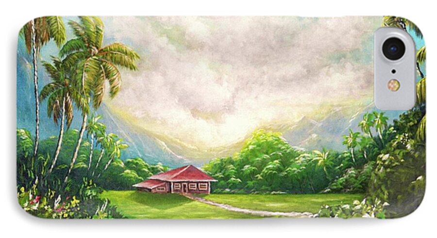 Paradise iPhone 8 Case featuring the painting House In The Valley by Larry Geyrozaga