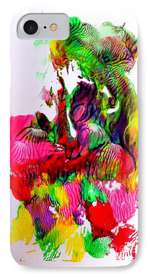 Abstract iPhone 8 Case featuring the painting Island Maiden by Fred Wilson