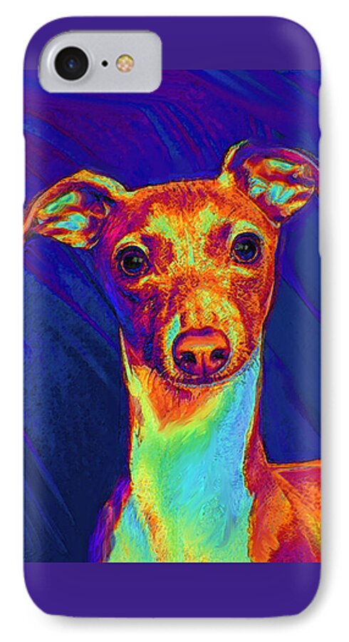 Greyhound iPhone 8 Case featuring the digital art Italian Greyhound by Jane Schnetlage