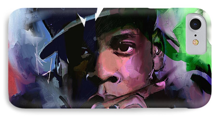 Jay iPhone 8 Case featuring the painting Jay Z by Richard Day