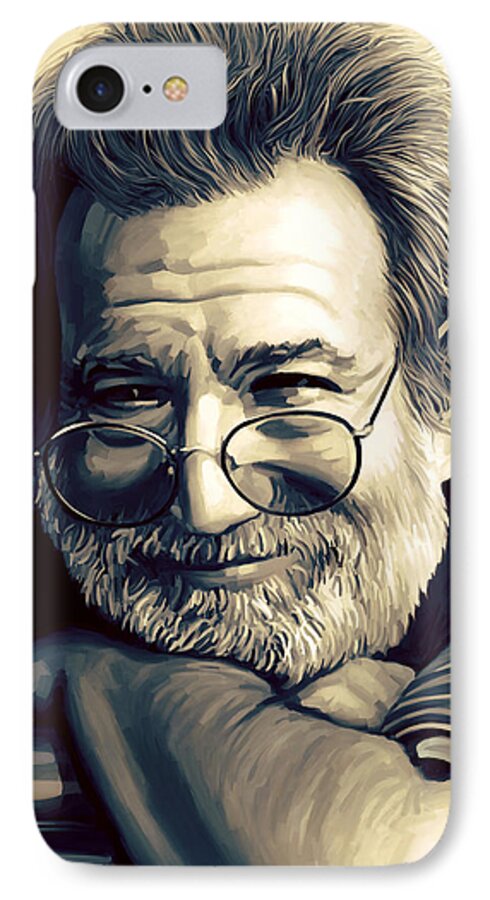 Jerry Garcia Paintings iPhone 8 Case featuring the painting Jerry Garcia Artwork by Sheraz A