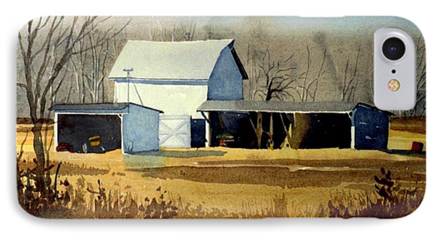 Watercolor iPhone 8 Case featuring the painting Jersey Farm by Donald Maier