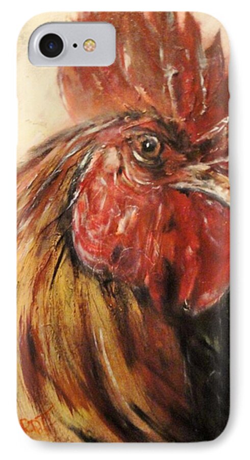  Portrait Of A Rooster iPhone 8 Case featuring the painting King Rooster by Chuck Gebhardt