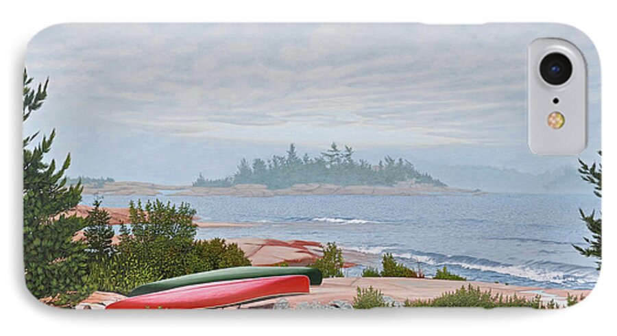 Georgian Bay iPhone 8 Case featuring the painting Le Hayes Island by Kenneth M Kirsch