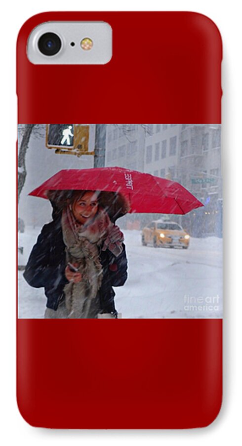 Spirit Of New York iPhone 8 Case featuring the photograph L Esprit de New York - Winter in New York by Miriam Danar