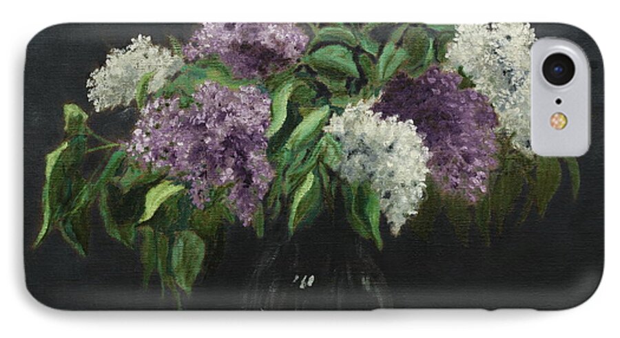 Painting iPhone 8 Case featuring the painting Lilacs by Alan Mager