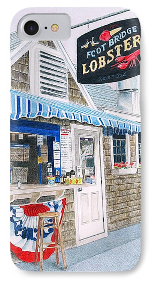 Drawing iPhone 8 Case featuring the drawing Lobster Shack by Glenda Zuckerman