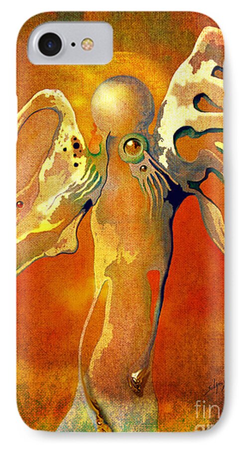 Angel iPhone 8 Case featuring the painting Lonely Angel by Alexa Szlavics