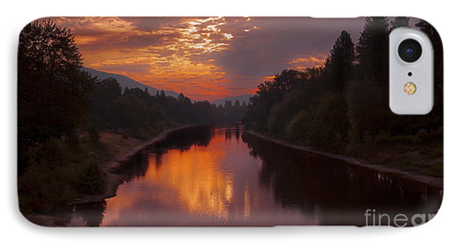 Magnificent Clouds Over Rogue River Oregon At Sunset Fine Art Photography Print iPhone 8 Case featuring the photograph Magnificent Clouds Over Rogue River Oregon at Sunset by Jerry Cowart