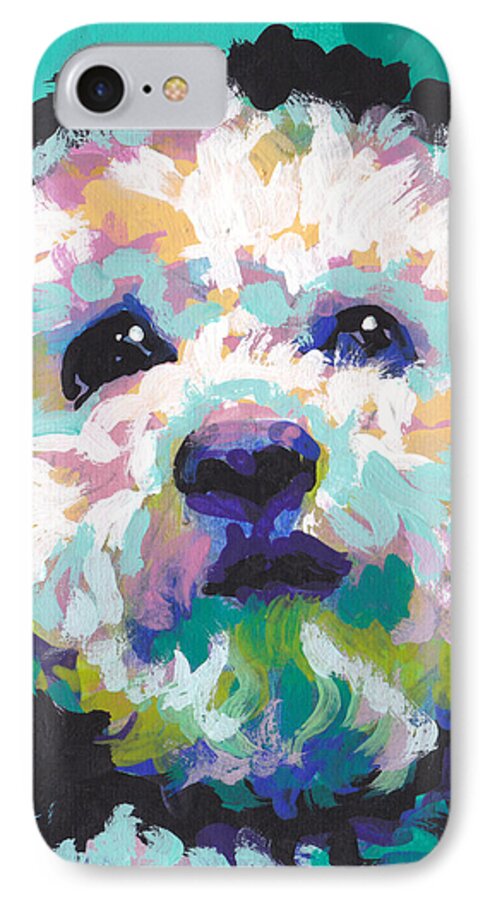 Maltipoo iPhone 8 Case featuring the painting Malted Milky Poo by Lea S