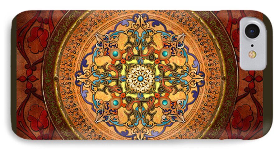 Mandala iPhone 8 Case featuring the digital art Mandala Arabia by Peter Awax