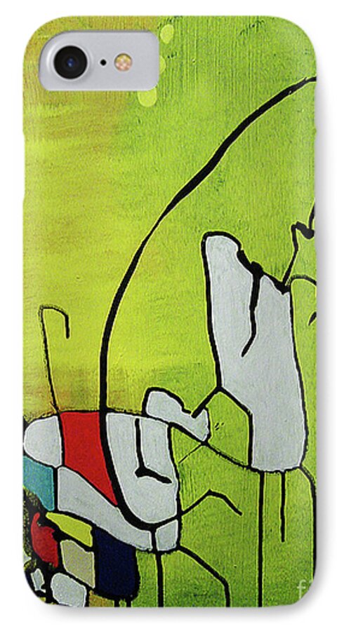 Abstract iPhone 8 Case featuring the painting Mi Caballo by Jeff Barrett