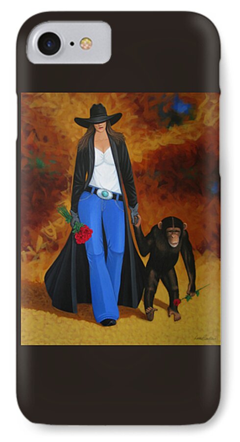 Monkey iPhone 8 Case featuring the painting Monkeys Best Friend by Lance Headlee