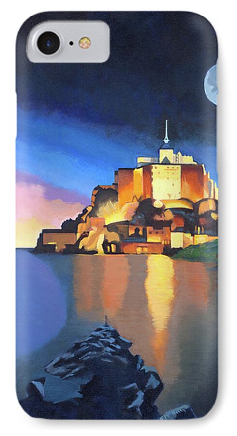 Mont Saint-michel iPhone 8 Case featuring the painting Mont Saint-Michel by Susan McNally