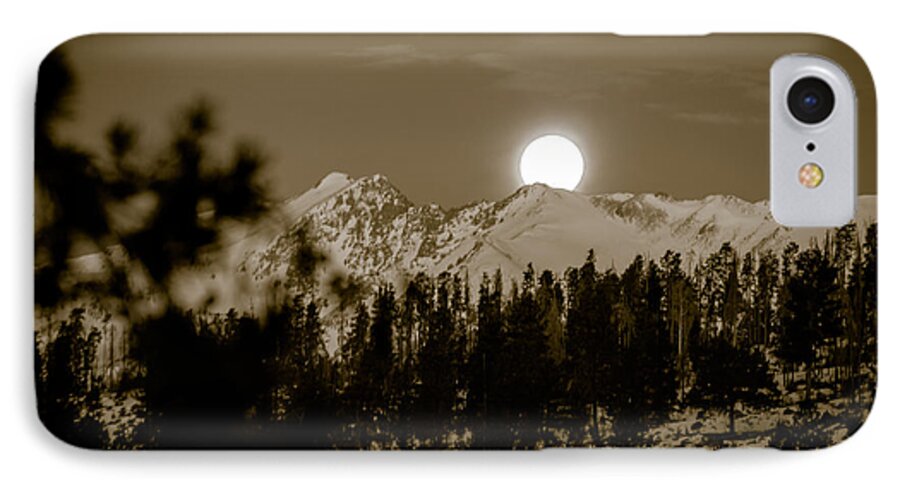 Moonset iPhone 8 Case featuring the photograph moonset over the Rockies by Stephen Holst