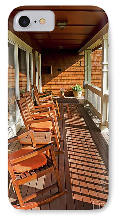 Porch iPhone 8 Case featuring the photograph Morning Sunshine on the Porch by Maria Janicki